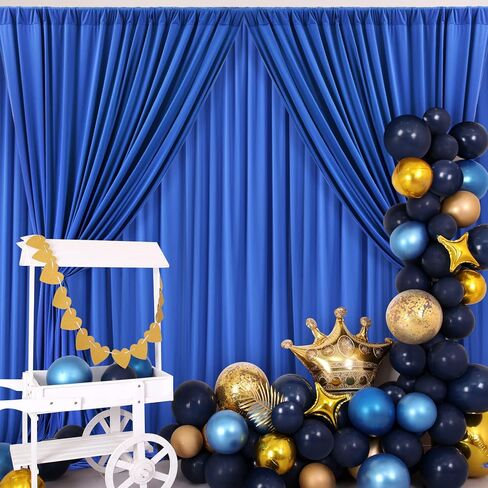30 ft x 10 ft Wrinkle Free White Backdrop Curtain for Wedding Parties, Polyester Photo Backdrop Drapes for Baby Shower Birthday Party Backdrop Stand, Bulk Thick Background Curtains, 5x10FT 6 Panels in Saudi Arabia