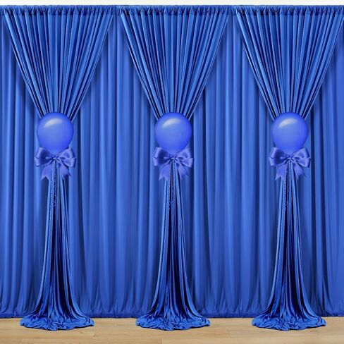 30 ft x 10 ft Wrinkle Free White Backdrop Curtain for Wedding Parties, Polyester Photo Backdrop Drapes for Baby Shower Birthday Party Backdrop Stand, Bulk Thick Background Curtains, 5x10FT 6 Panels in Saudi Arabia
