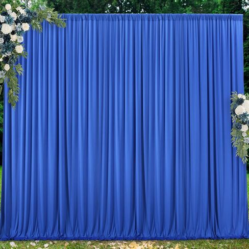 30 ft x 10 ft Wrinkle Free White Backdrop Curtain for Wedding Parties, Polyester Photo Backdrop Drapes for Baby Shower Birthday Party Backdrop Stand, Bulk Thick Background Curtains, 5x10FT 6 Panels in Saudi Arabia