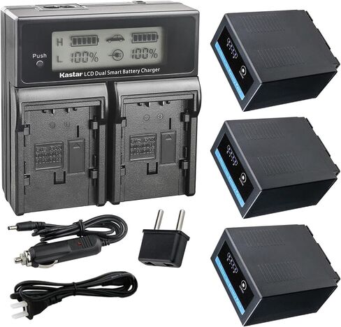 Kastar 2-Pack CGR-D54 Pro Battery and CH04 Fast Charger Compatible with Panasonic AG-AC8PJ AG-AC30 AG-AC90 AG-AC90P AG-AC90PJ AG-AC90PX AG-DVC7 AG-DVC7P AG-DVC15 AG-DVC15P AG-DVC30 AG-DVC30E Camera in Saudi Arabia