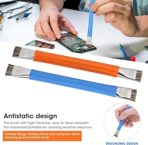 Antistatic Brush, 2PCS Motherboard Hard Cleaning Tools Ergonomic Double Head Brush for Cleaning Computer, Mobile Phone in Saudi Arabia