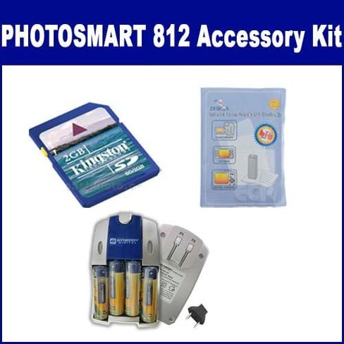 Synergy Digital Camera Accessory Kit, Compatible with HP PhotoSmart 812 Digital Camera - Kit Includes: KSD2GB Memory Card, ZELCKSG Care & Cleaning, SB257 Charger in Saudi Arabia
