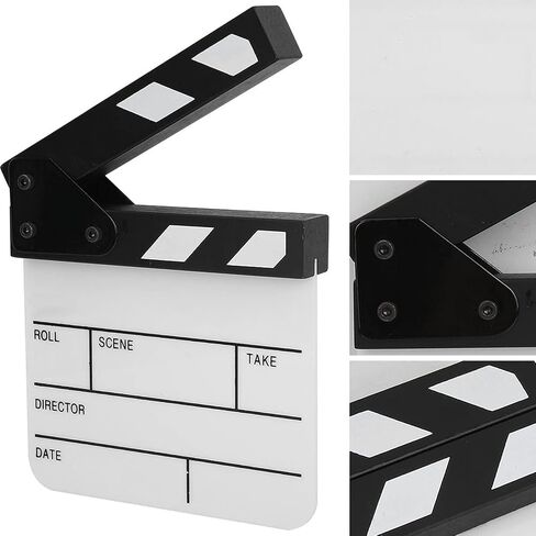 Film Directors Clapboard Filming Slate Movie Clapboard Decoration Larger Scene Clapper Board TV Movie Action Board Film Cut Prop with Pen in Saudi Arabia