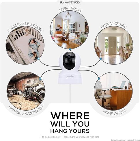 Wall Mount Holder for Wansview Dome Q5 Smart Security Camera, Custom Designed Bracket, Reduce Blind Spots & Clutter, Easy to Install, Adhesive & Screw in (White) in Kuwait