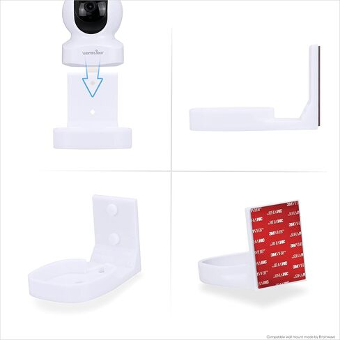 Wall Mount Holder for Wansview Dome Q5 Smart Security Camera, Custom Designed Bracket, Reduce Blind Spots & Clutter, Easy to Install, Adhesive & Screw in (White) in Kuwait