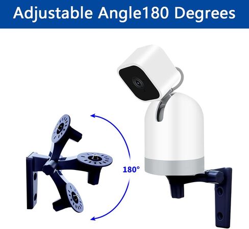 Adjustable Wall Mount Compatible with WYZE Cam Pan V3/V2 Blink Mini Pan-Tilt Camera, 180 Degree Angles Rotation for Camera Wall/Ceiling Indoor/Outdoor Mounting Bracket, Black in Saudi Arabia