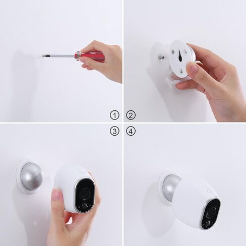 Security Wall Mount, Skylety Metal Magnetic Mount Compatible with Magnetic Arlo, Arlo Pro, Arlo Pro 2, White, Arlo Accessories (4 Pack) in Saudi Arabia