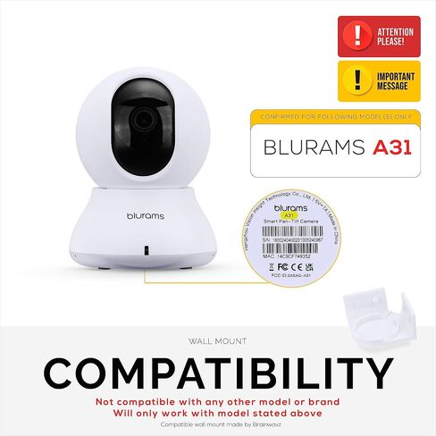 Corner Wall Mount for Blurams A31 2K Security Camera, Adhesive Security Camera Holder Bracket, Reduce Blind Spots & Clutter, Adhesive & Screw-in Mounting - Easy to Install (White) in Saudi Arabia