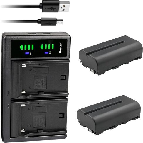 Kastar 1-Pack NP-F550 / NP-F570 Battery and LTD2 USB Charger Compatible with FEELWORLD FH7 7 INCH Field Monitor, A737 Aluminum 7 Inch On-Camera Monitor, FW278S 7" 1200 cd/m² 3G-SDI On-Camera Monitor in Kuwait
