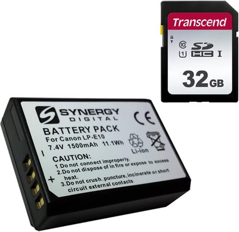 Synergy Digital Accessory Kit, Compatible with Canon EOS Rebel T100 Digital Camera Includes: SDLPE10 Battery, SY-SD32GB Memory Card in Saudi Arabia
