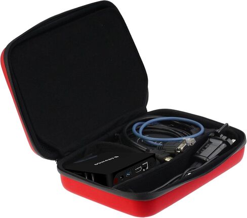 Navitech Red Heavy Duty Rugged Hard Case/Cover with Shoulder Strap Compatible with The Alfawise Mini PC Z83V in Kuwait