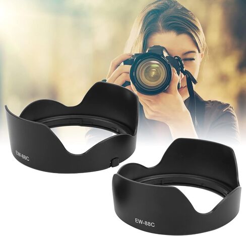 EW 88C 2PCS Lens Hood Sunshade Cover for EF 17 40mm 17 35mm 20 35mm Camera Lens Shield Plastic Lens Prevent Wind, Sand, Rain Camera Accessory in Saudi Arabia