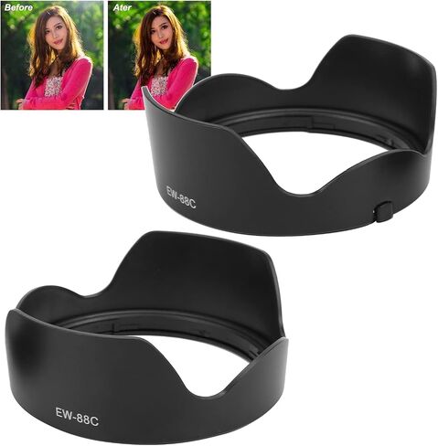 EW 88C 2PCS Lens Hood Sunshade Cover for EF 17 40mm 17 35mm 20 35mm Camera Lens Shield Plastic Lens Prevent Wind, Sand, Rain Camera Accessory in Saudi Arabia