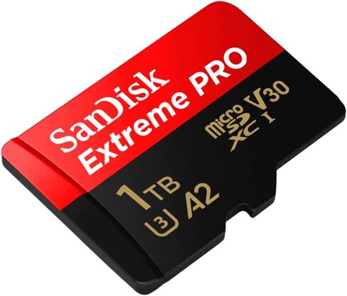 بطاقة اكستريم برو مايكرو اس ديUHS-I 1 تيرابايت من سانديسك، تسجيل فيديو 4K UHD على الجوال وكاميرات الحركة والطائرات بدون طيار، سرعة قراءة وكتابة 200 و140 ميجابايت/ثانية، SDSQXAV 1T00 GN6MA، احمر/ اسود in Saudi Arabia