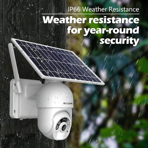 SOLIOM Solar Security Cameras Wireless Outdoor WiFi 2.4GHz [24/7 Record] with 20W Solar Panel, 20000mAh Battery,360°Pan Tilt, Spotlight Color Night Vision,2-Way Talk, Motion Detection,IP65 SL800-WIFI in Saudi Arabia