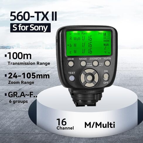 Yongnuo New YN560-TX II S Wireless Flash Trigger for Sony Cameras, Controller Trasmitter for Yongnuo YN-560III YN560 IV Flash Speedlite in Kuwait
