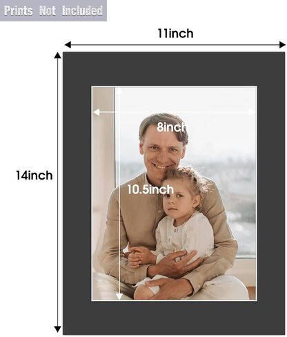 Golden State Art, 10 Pack Black 11x14 Mat for 8.5x11 Photo+Backings+Bags | Acid Free Pre-Cut Picture Photo Mat with 8x10.5 inch Opening, White Core Bevel Cut Complete Mattes Set in Saudi Arabia