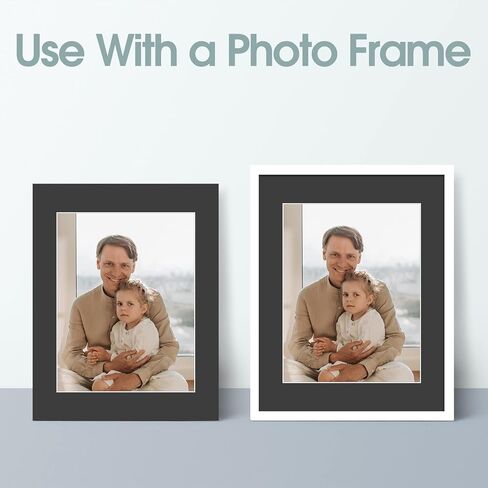 Golden State Art, 10 Pack Black 11x14 Mat for 8.5x11 Photo+Backings+Bags | Acid Free Pre-Cut Picture Photo Mat with 8x10.5 inch Opening, White Core Bevel Cut Complete Mattes Set in Saudi Arabia