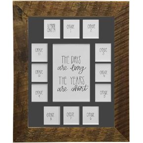 All Things For Mom School Days Picture Mat with Multiple Openings - School Years Photo Collage - No Frame - 2 Pre-School & Kindergarten to 12th Grade (15 Photos, 2PreK - 12th White) in Saudi Arabia