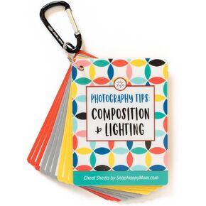 Photography Tips: Composition & Lighting Cheat Sheet Cards | Pocket-Sized Quick Reference Cards for Beginners | Snap Happy Mom (Bright)