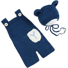 Newborn Photography Bear Outfits Baby Photoshoot Crochet Outfit Knitted Romper Boy Girl in Saudi Arabia