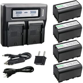 Kastar 4 Pack Battery and LCD Dual Fast Charger for Leica 724117 733269 733270 T733270 772806 Leica GEB70 GEB90 GEB111 GEB171 GEB211 GEB212 GEB221 GEB241 GEB242 GKL311 ATX900 ATX1200 ATX1230 CS10 CS15 in Saudi Arabia