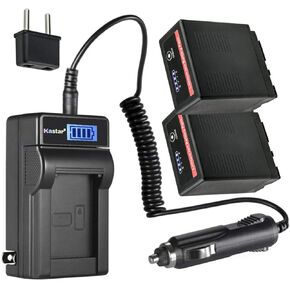 Kastar 2-Pack VW-VBG6 Pro Battery and LCD AC Charger Compatible with Panasonic AG-AC160AP, AG-HMC40, AG-HMC43, AG-HMC45A, AG-HMC70, AG-HMC70U, AG-HMC73MC, AG-HMC80, AG-HMC83MC, AG-HMC150, AG-HMC151E in Kuwait