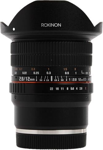 عدسة عين السمكة عريضة جدا 12M-C 12MM F2.8 لكاميرات Canon Eos Ef Dslr - متوافقة مع الإطار الكامل in Saudi Arabia