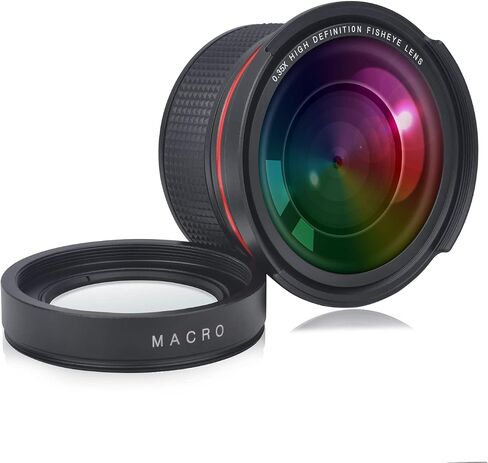 PowerTrust 52mm 0.35x Fisheye Wide Angle Lens for Nikon D5100 D5200 D5300 D5500 D3000 D3100 D3200 D3300 D3400 D3500 D7000 D7100 DSLR Cameras in Saudi Arabia