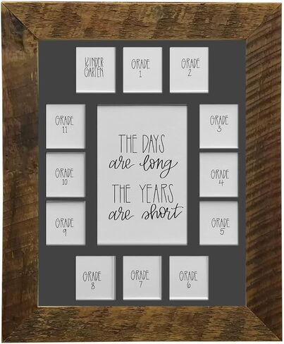 All Things For Mom School Days Picture Mat with Multiple Openings - School Years Photo Collage - No Frame - 2 Pre-School & Kindergarten to 12th Grade (15 Photos, 2PreK - 12th White) in Kuwait