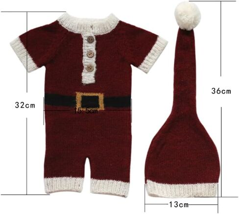 Christmas Newborn Baby Photo Shoot Props Outfits Crochet Clothes Santa Claus Red Hat Pants Photography Props in Saudi Arabia