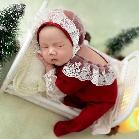 Christmas Newborn Baby Photo Shoot Props Outfits Crochet Clothes Santa Claus Red Hat Pants Photography Props in Saudi Arabia