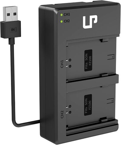NP-FZ100 Battery Charger, LP Dual Charger for NP FZ100 with Built-in USB Cable , Compatible with Sony A9 A9R A9S A9II A7III A7RIII A7RIV A6600 Cameras, Battery Changer for Sony np-fz100 in Saudi Arabia