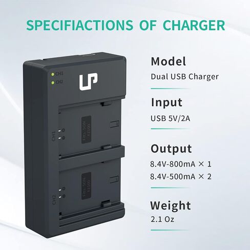 NP-FZ100 Battery Charger, LP Dual Charger for NP FZ100 with Built-in USB Cable , Compatible with Sony A9 A9R A9S A9II A7III A7RIII A7RIV A6600 Cameras, Battery Changer for Sony np-fz100 in Saudi Arabia