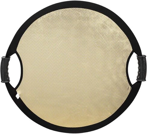 Circular Collapsible Reflector with Handles (22", Wave Gold/White) in Kuwait