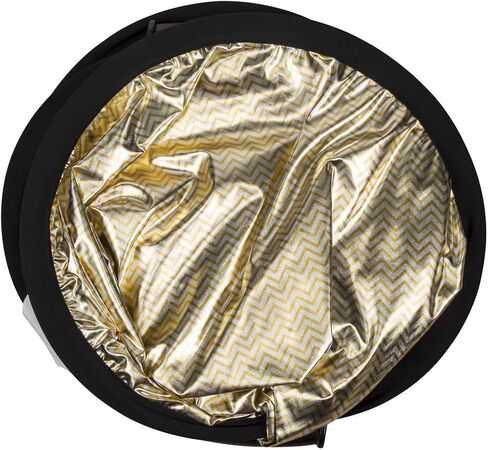 Circular Collapsible Reflector with Handles (22", Wave Gold/White) in Kuwait