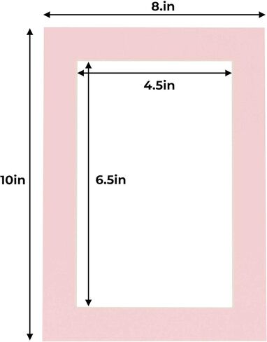 5x7 Mat for 8x10 Frame - Precut Mat Board Acid-Free Soft Pink 5x7 Photo Matte Made to Fit a 8x10 Picture Frame, Premium Matboard for Family Photos, Show Kits, Art, Picture Framing, Pack of 1 Mat in Kuwait