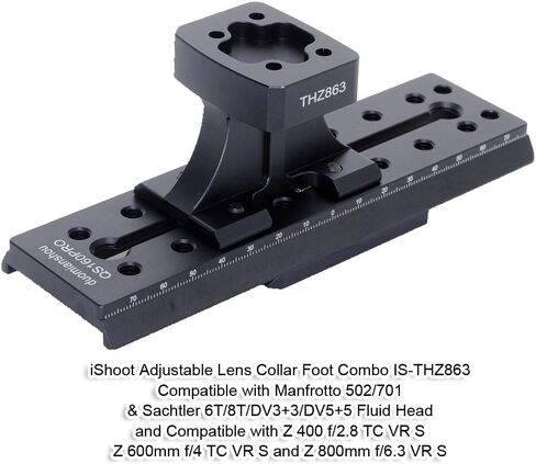 iShoot Lens Collar Foot Stand Tripod Mount Ring Base Compatible with Nikon Z 400mm f/2.8 TC VR S, Z 600mm f/4 TC VR S, Z 800mm f/6.3 VR S, Support Bracket Compatible with Manfrotto Sachtler Fluid Head in Saudi Arabia