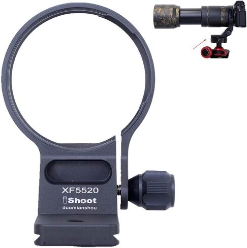 iShoot Tripod Mount Ring Lens Collar IS-XF5520 Compatible with Fuji XF 70-300 f/4-5.6 R LM OIS WR & Fujifilm XF 55-200mm f/3.5-4.8 R LM OIS, Lens Support w/Arca-Swiss Fit Quick Release Plate Dovetail in Saudi Arabia