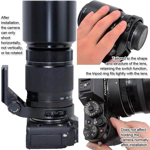 iShoot Tripod Mount Ring Lens Collar IS-XF5520 Compatible with Fuji XF 70-300 f/4-5.6 R LM OIS WR & Fujifilm XF 55-200mm f/3.5-4.8 R LM OIS, Lens Support w/Arca-Swiss Fit Quick Release Plate Dovetail in Saudi Arabia
