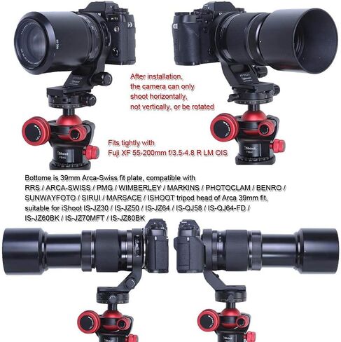 iShoot Tripod Mount Ring Lens Collar IS-XF5520 Compatible with Fuji XF 70-300 f/4-5.6 R LM OIS WR & Fujifilm XF 55-200mm f/3.5-4.8 R LM OIS, Lens Support w/Arca-Swiss Fit Quick Release Plate Dovetail in Saudi Arabia