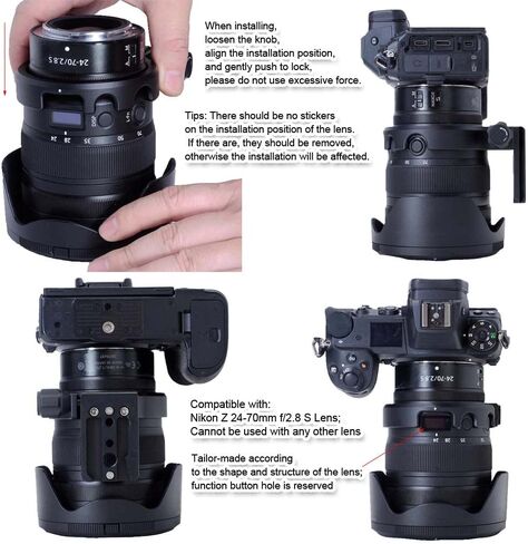 iShoot CNC Metal Tripod Mount Ring Lens Collar Compatible with Nikon Nikkor Z 24-70mm f/2.8 S, Lens Support Holder Bracket Bottom is Arca-Swiss Fit Quick Release Plate Dovetail Groove in Saudi Arabia