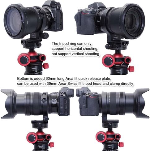 iShoot CNC Metal Tripod Mount Ring Lens Collar Compatible with Nikon Nikkor Z 24-70mm f/2.8 S, Lens Support Holder Bracket Bottom is Arca-Swiss Fit Quick Release Plate Dovetail Groove in Saudi Arabia