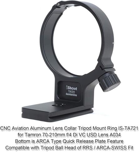 iShoot Tripod Mount Ring, Lens Collar Support Compatible with Tamron 70-210mm f/4 Di VC USD A034, Built-in Arca Fit Quick Release Plate for Arca-Swiss Tripod Head Clamp in Saudi Arabia