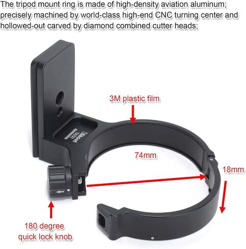 iShoot Tripod Mount Ring, Lens Collar Support Compatible with Tamron 70-210mm f/4 Di VC USD A034, Built-in Arca Fit Quick Release Plate for Arca-Swiss Tripod Head Clamp in Saudi Arabia