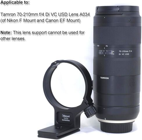 iShoot Tripod Mount Ring, Lens Collar Support Compatible with Tamron 70-210mm f/4 Di VC USD A034, Built-in Arca Fit Quick Release Plate for Arca-Swiss Tripod Head Clamp in Saudi Arabia