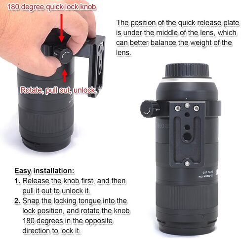 iShoot Tripod Mount Ring, Lens Collar Support Compatible with Tamron 70-210mm f/4 Di VC USD A034, Built-in Arca Fit Quick Release Plate for Arca-Swiss Tripod Head Clamp in Saudi Arabia