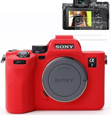 Pocoukate Camera Case for Sony Alpha 7 IV, A7M4, A7 IV Digital Camera Anti-Scratch Slim Fit Soft Cover with Screen Protector, A7IV Exclusive Accessories (not Applicable to A7R4 or A7III) - Black in Saudi Arabia