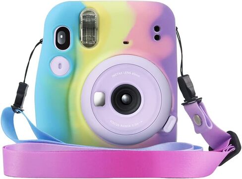 CAIYOULE Camera Case for Fujifilm Instax Mini 12/11/9/8 Camera with Adjustable Shoulder Strap and Mini Photo Storage Pouch（No Camera-Transparent Daisy in Saudi Arabia