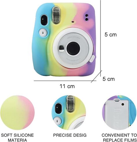 CAIYOULE Camera Case for Fujifilm Instax Mini 12/11/9/8 Camera with Adjustable Shoulder Strap and Mini Photo Storage Pouch（No Camera-Transparent Daisy in Saudi Arabia
